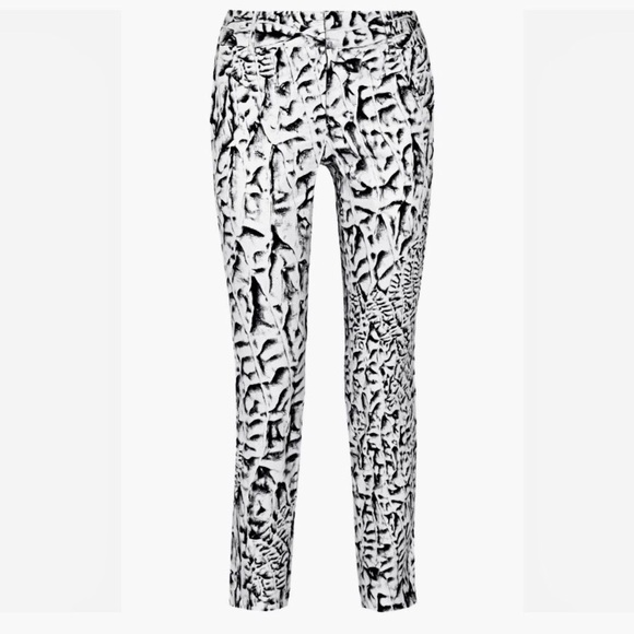 Helmut Lang Pants - Helmut Lang White and Black Print Pants